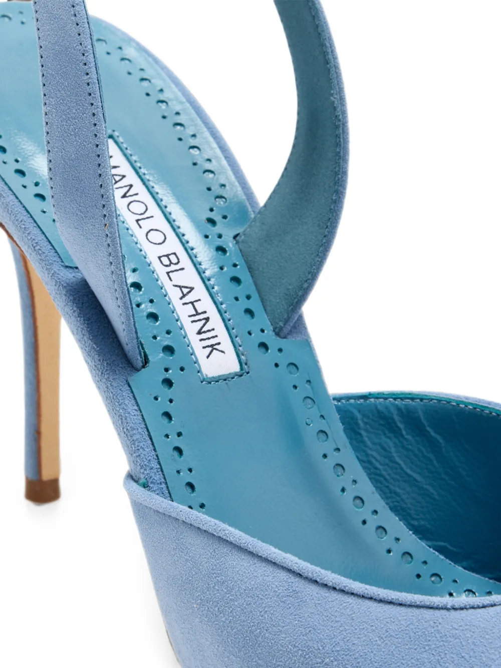 Manolo Blahnik Borelapa slingback pumps met puntige neus Blauw