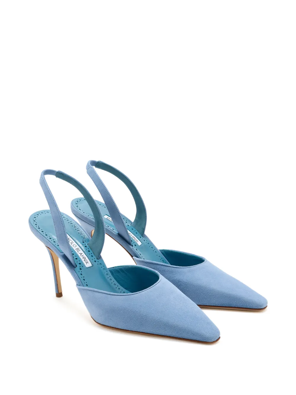 Manolo Blahnik Borelapa slingback pumps met puntige neus Blauw