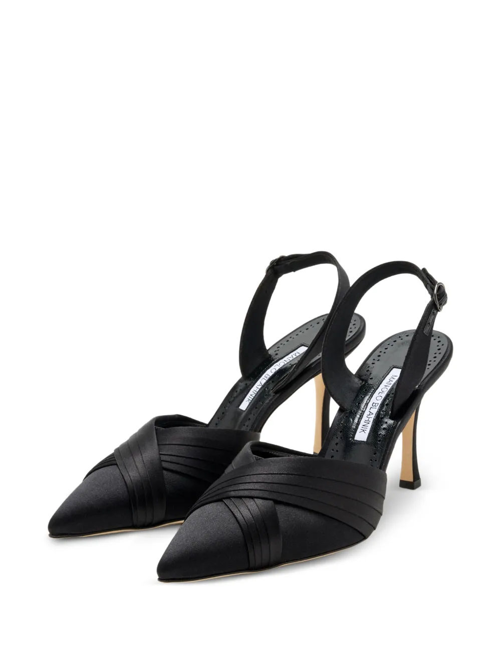 Manolo Blahnik Vieraslipla crossover-strap slingback pumps Zwart