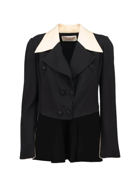Chloé Pre-Owned cropped tailcoat contrast-collar jacket