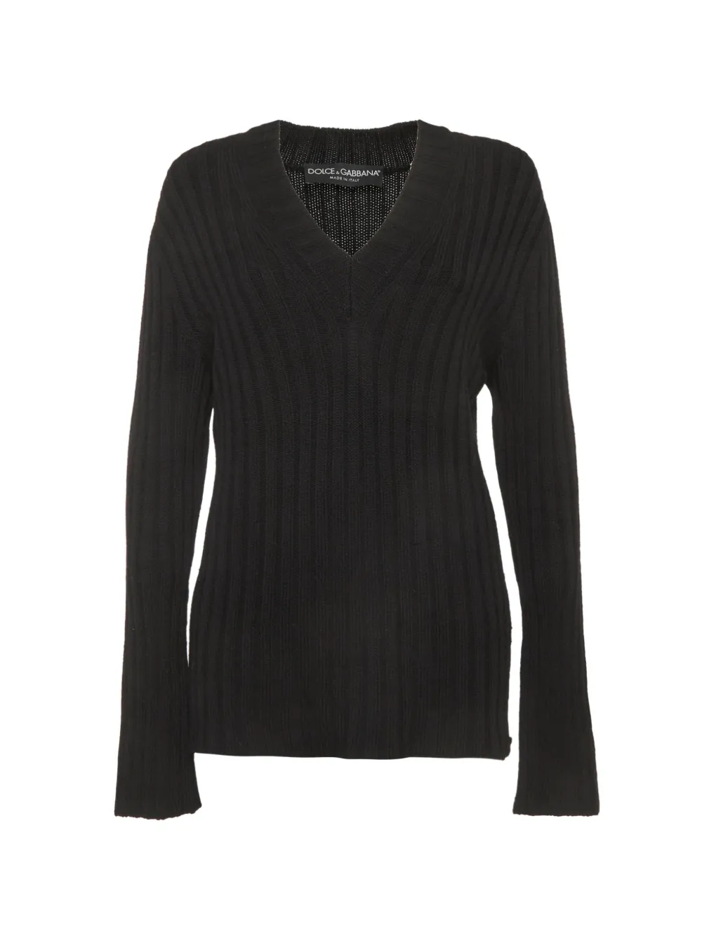 Dolce & Gabbana Pre-Owned ribbed knit V-neck sweater - Nero