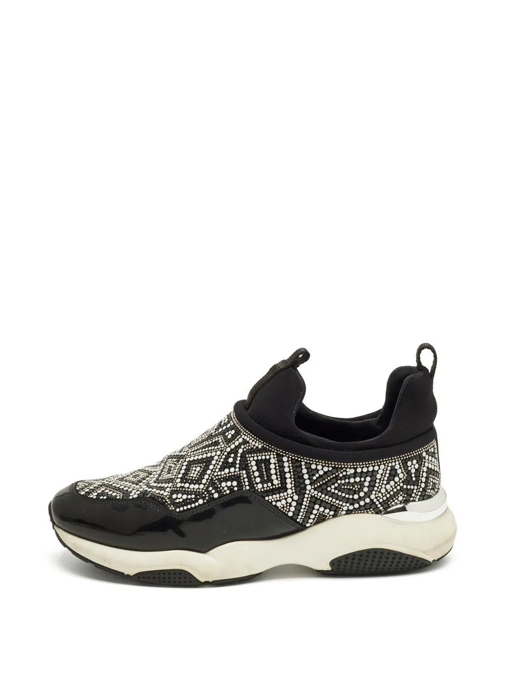 Ferragamo Pre-Owned crystal-embellished low-top sneakers - Nero