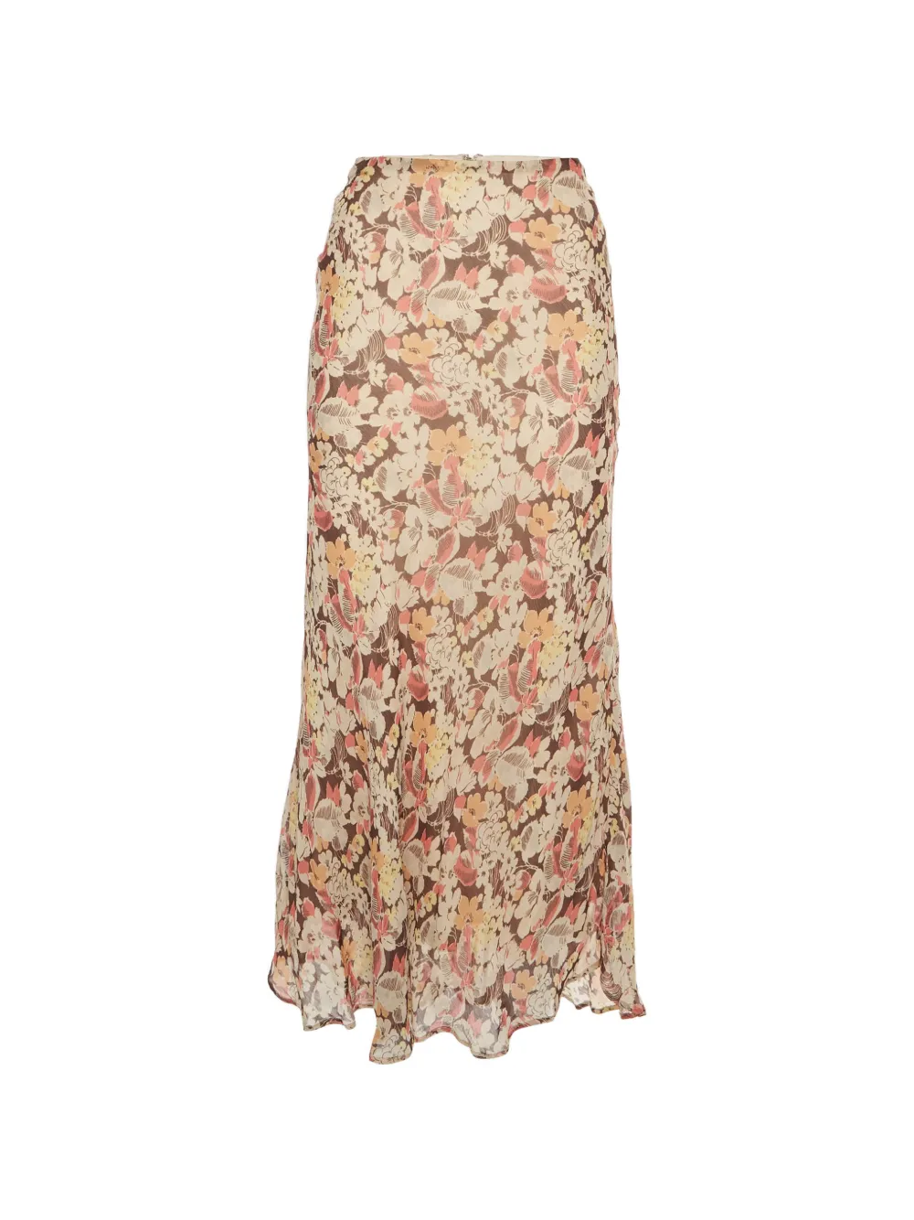 Polo Ralph Lauren Vintage floral-print maxi skirt - Braun