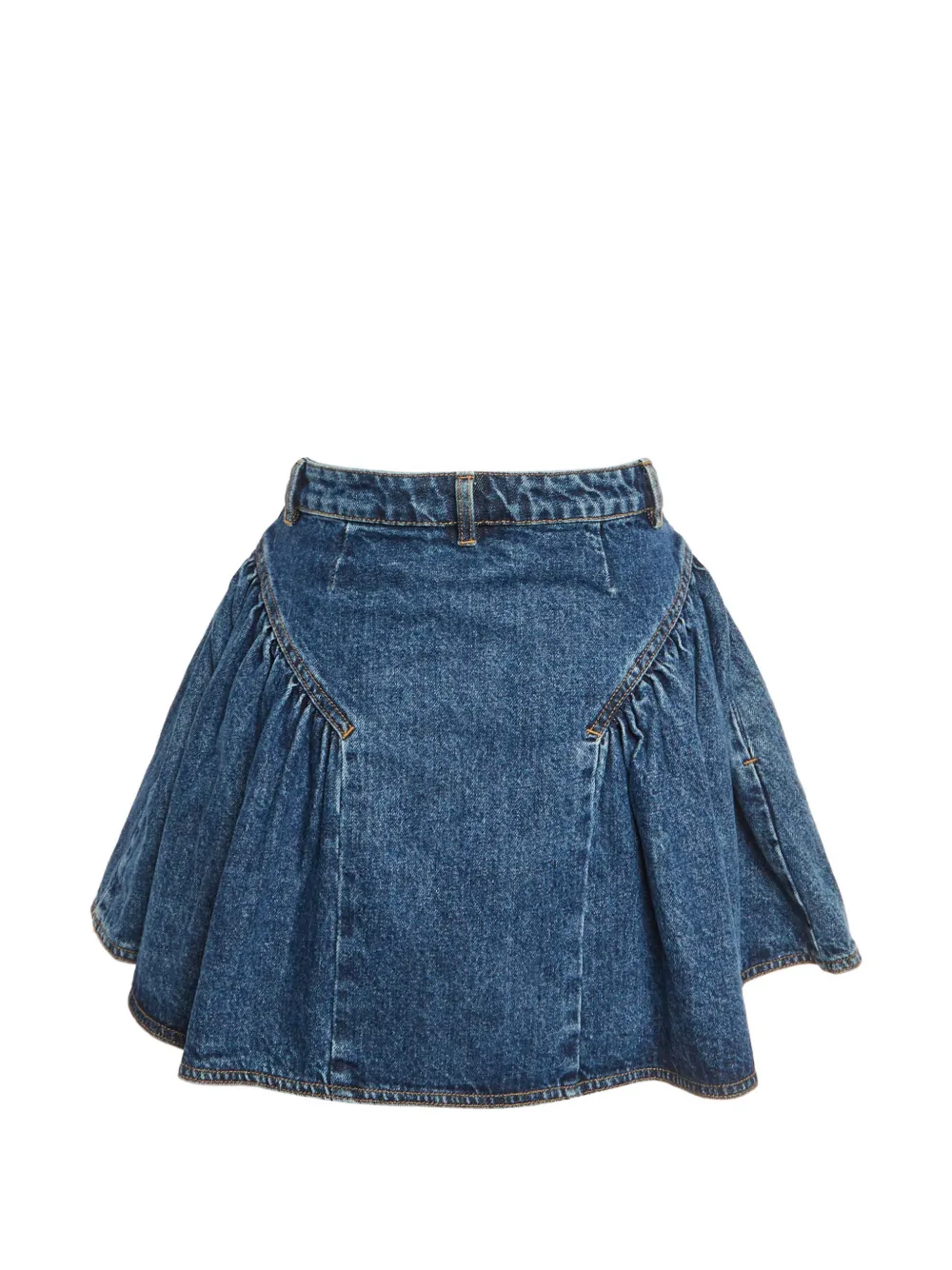Self-Portrait flared denim mini skirt - Blu