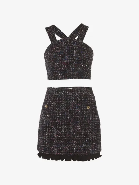 SANDRO Set top e minigonna in tweed