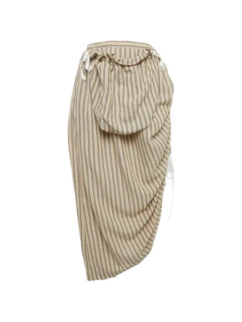 Loewe Pre-Owned striped ruched maxi skirt