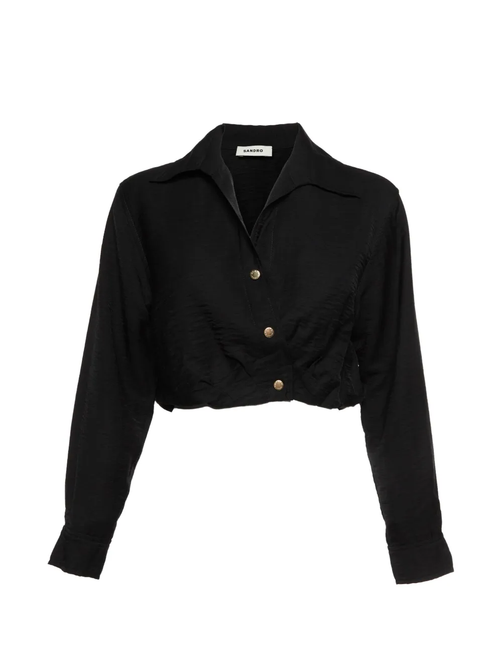 SANDRO cropped shirt - Nero