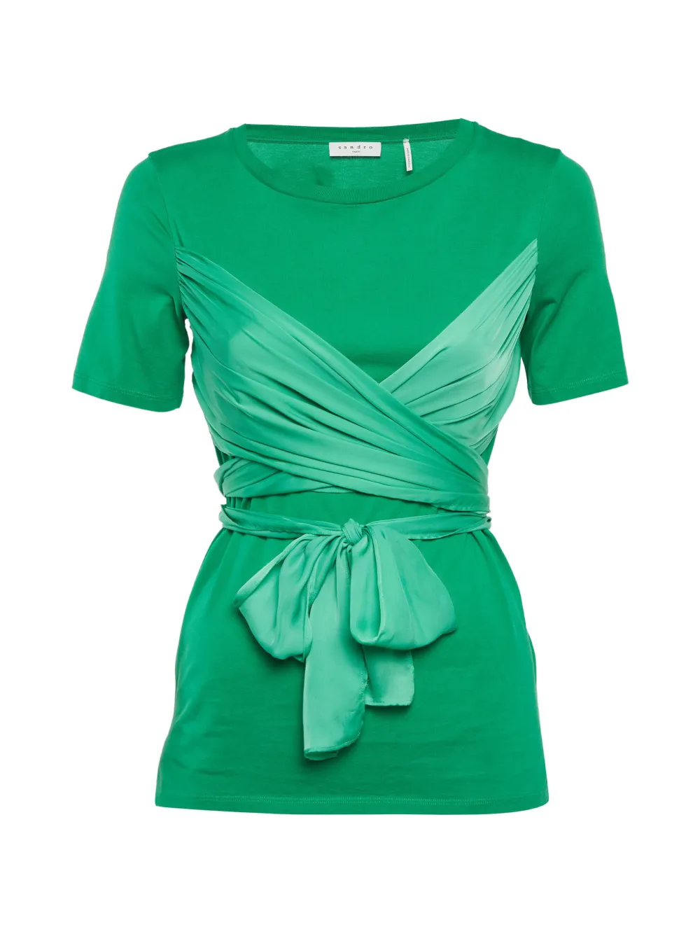 SANDRO wrapped waist-tie top - Verde