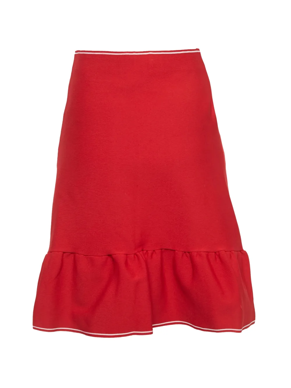 SANDRO ruffled stretch-knit mini skirt - Rosso