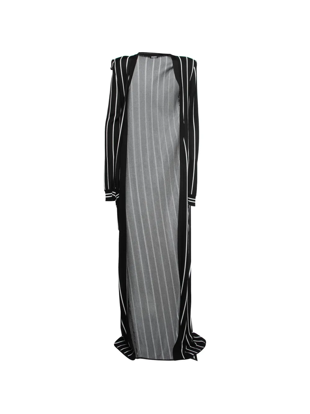 Balmain Pre-Owned striped open-front cardigan - Schwarz