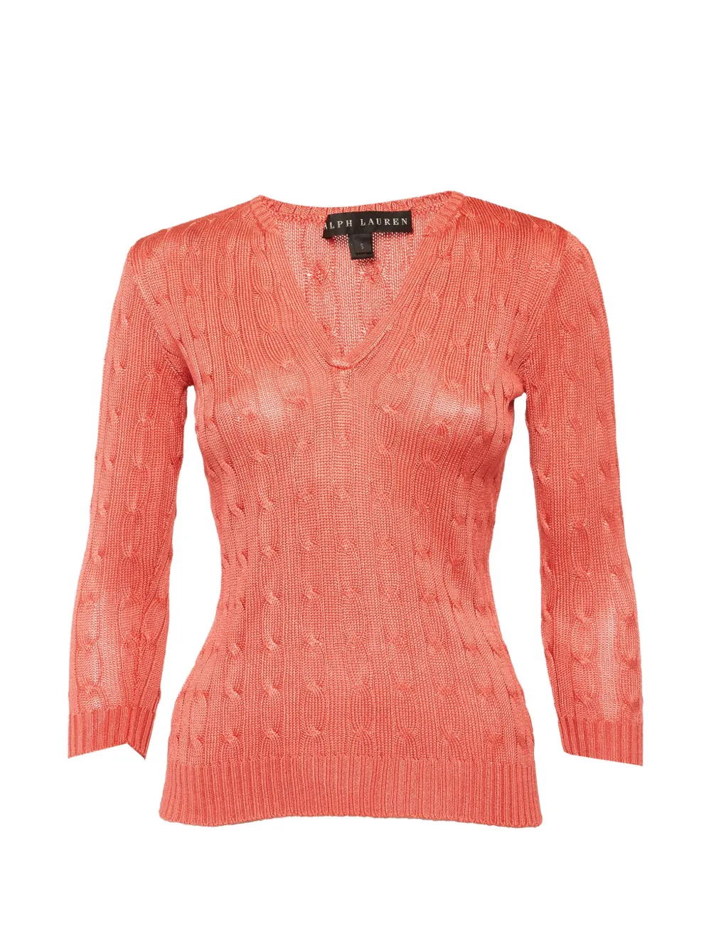 Ralph Lauren Vintage cable-knit V-neck sweater - Rosa