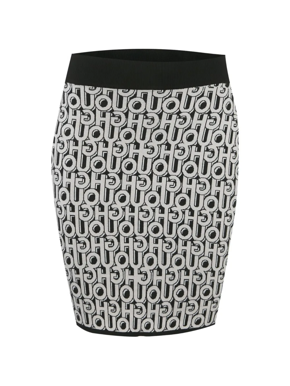 BOSS logo intarsia mini skirt - Nero
