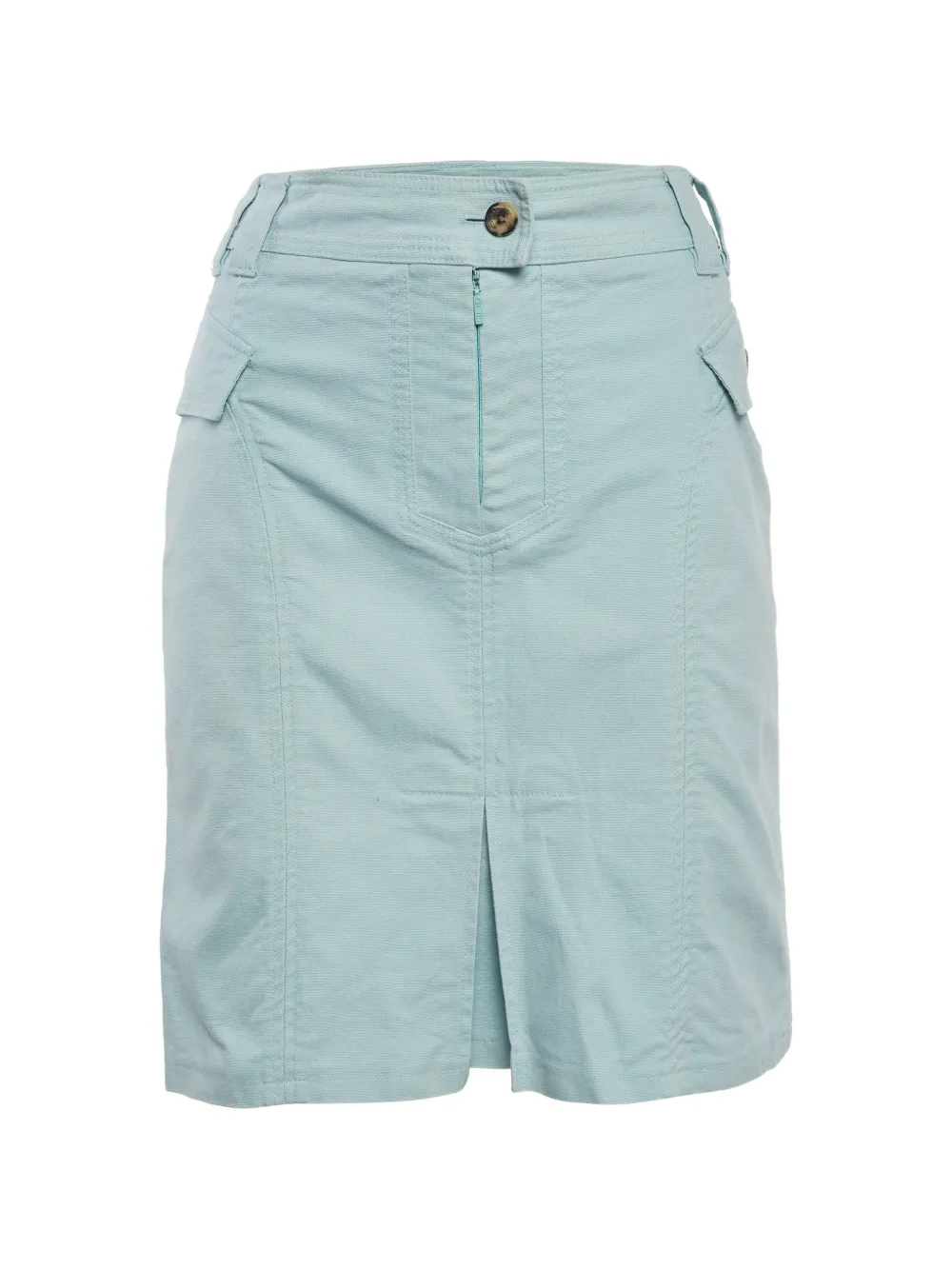 Carolina Herrera Vintage flap-detail mini skirt - Blu