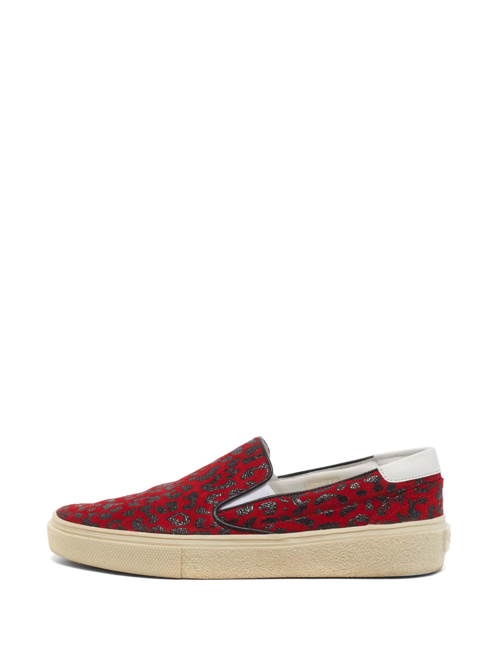 Saint Laurent Pre-Owned leopard-print sneakers - Rosso