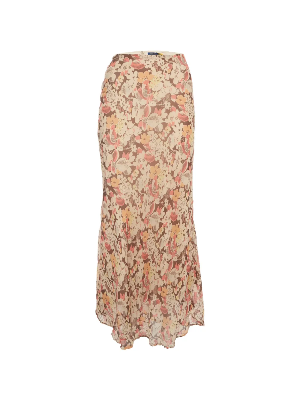 Polo Ralph Lauren Vintage floral-print chiffon maxi skirt - Marrone