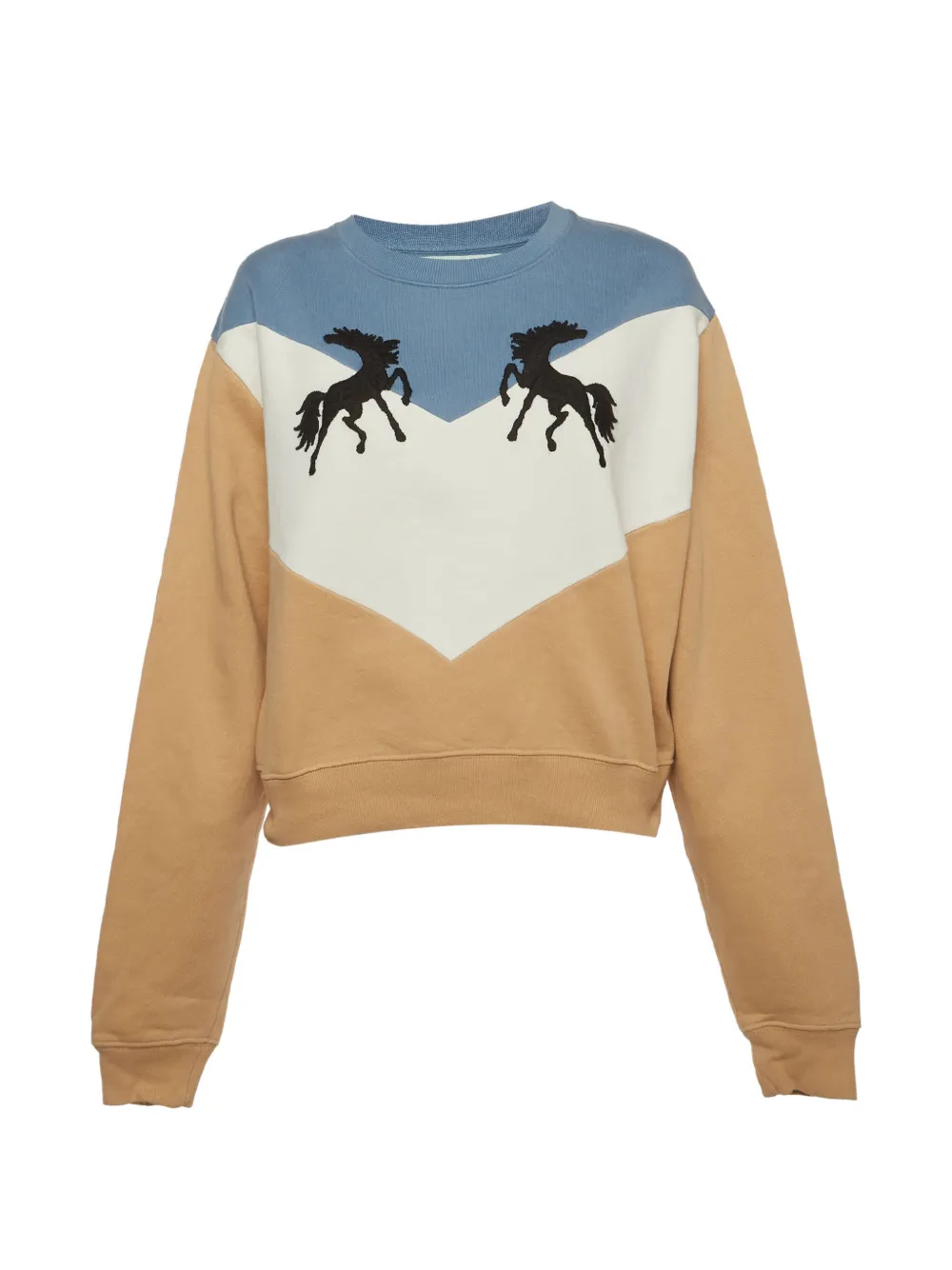 Off-White Pre-Owned horse-motif cropped sweatshirt - Toni neutri