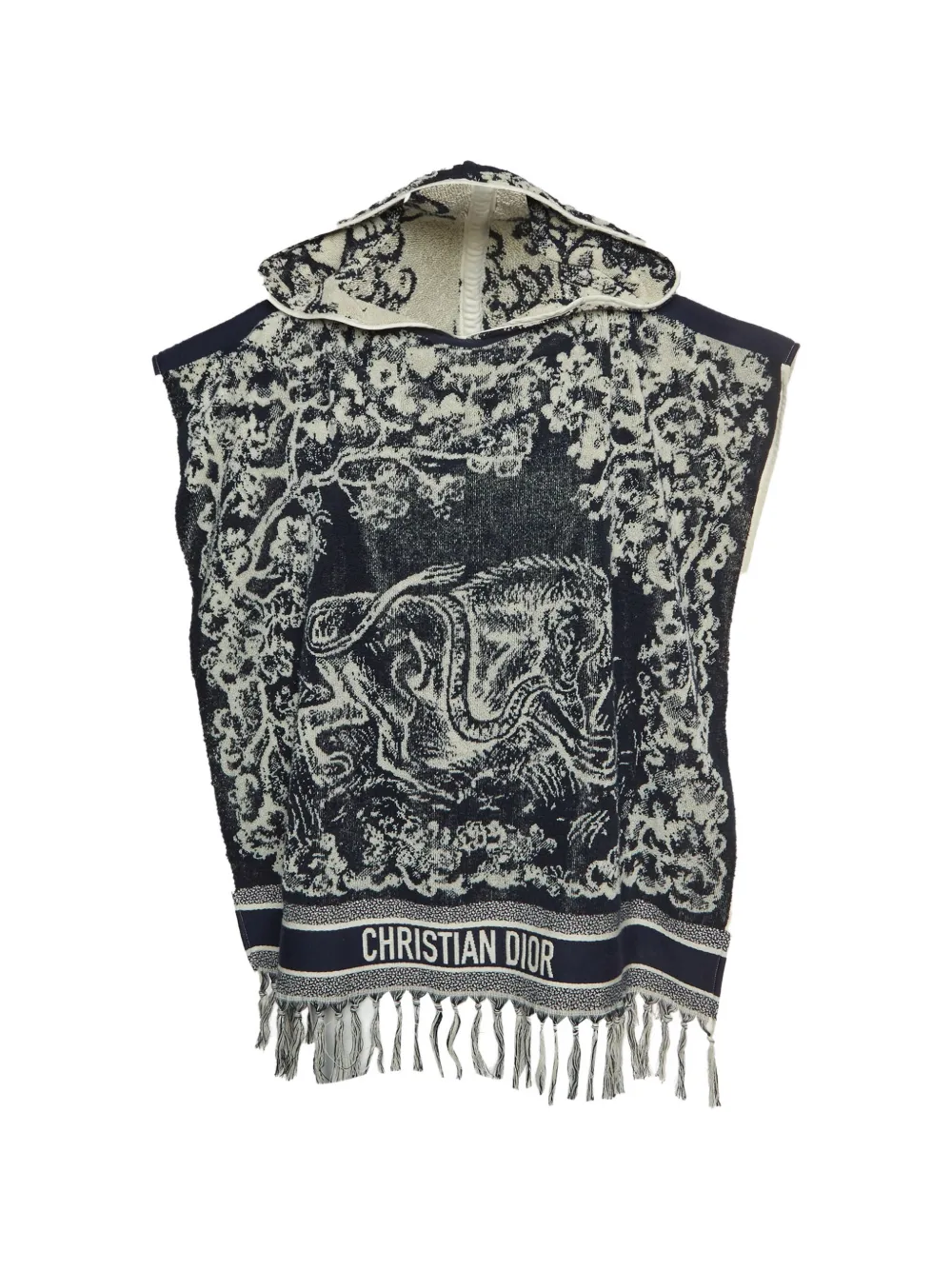 Christian Dior Pre-Owned Toile De Jouy poncho - Blue