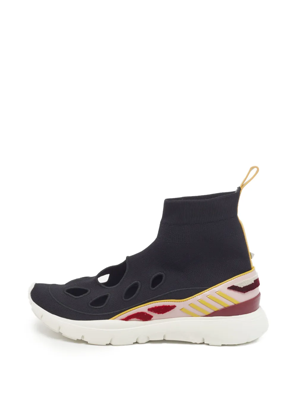 Valentino Garavani Pre-Owned Rockstud detail cut-out sock sneakers - Nero