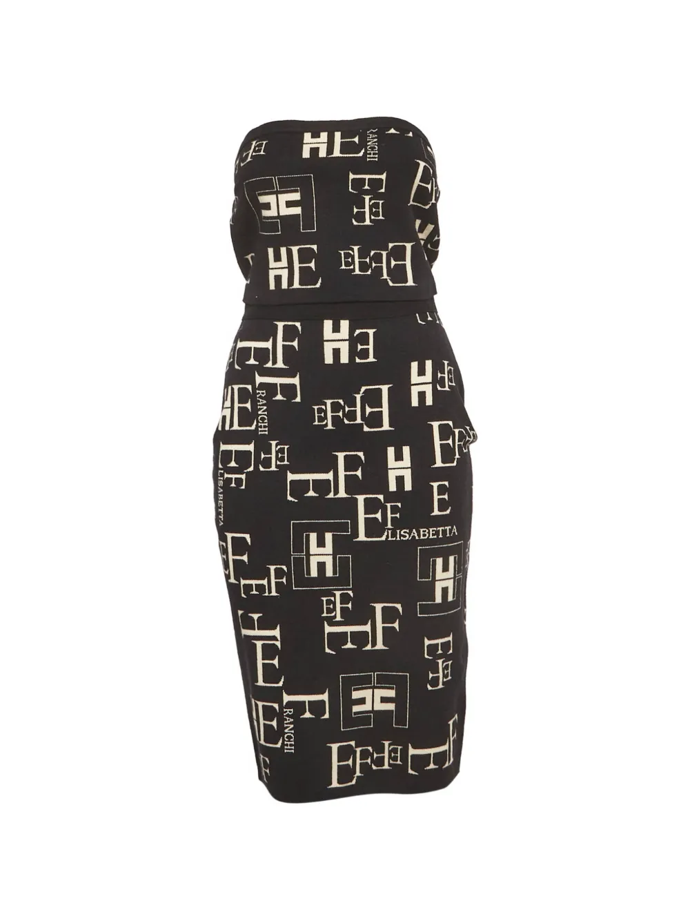Elisabetta Franchi jacquard knit midi skirt set - Nero