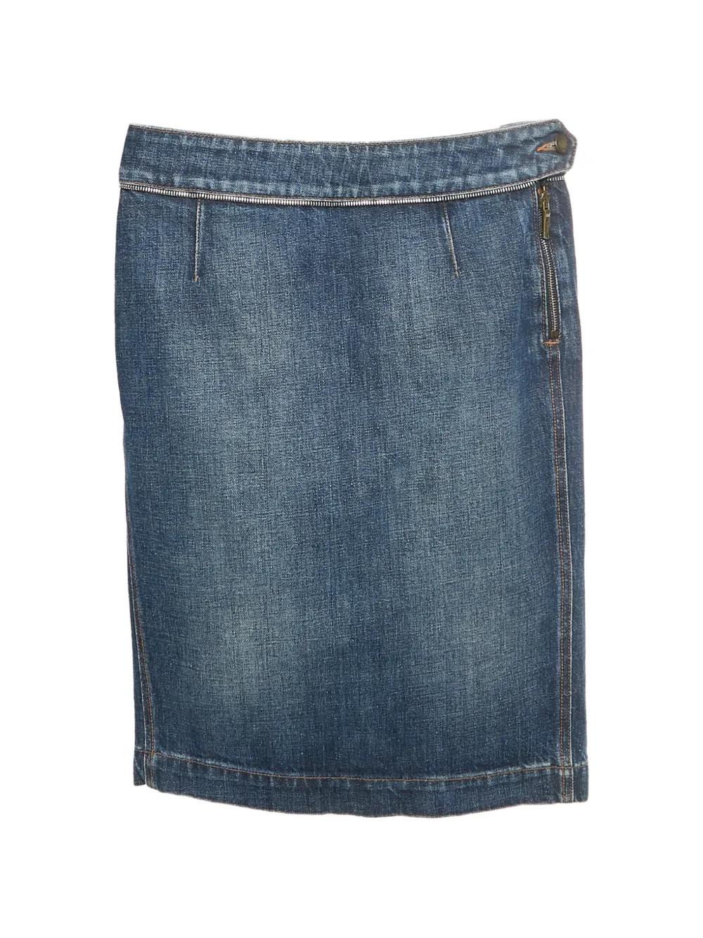 Saint Laurent Pre-Owned denim mini skirt - Blau