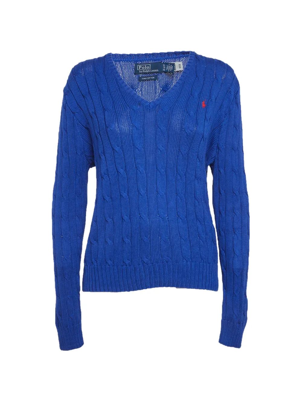 Polo Ralph Lauren Vintage cable-knit V-neck sweater - Blu