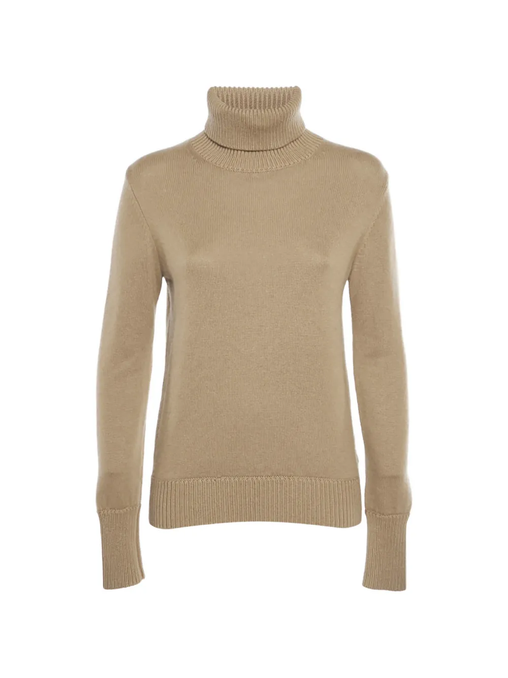 Pre-owned Burberry Logo-embroidered Roll-neck Sweater In Neutral