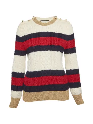 Gucci Pre-Owned x Adidas ケーブルニット カーディガン | ホワイト