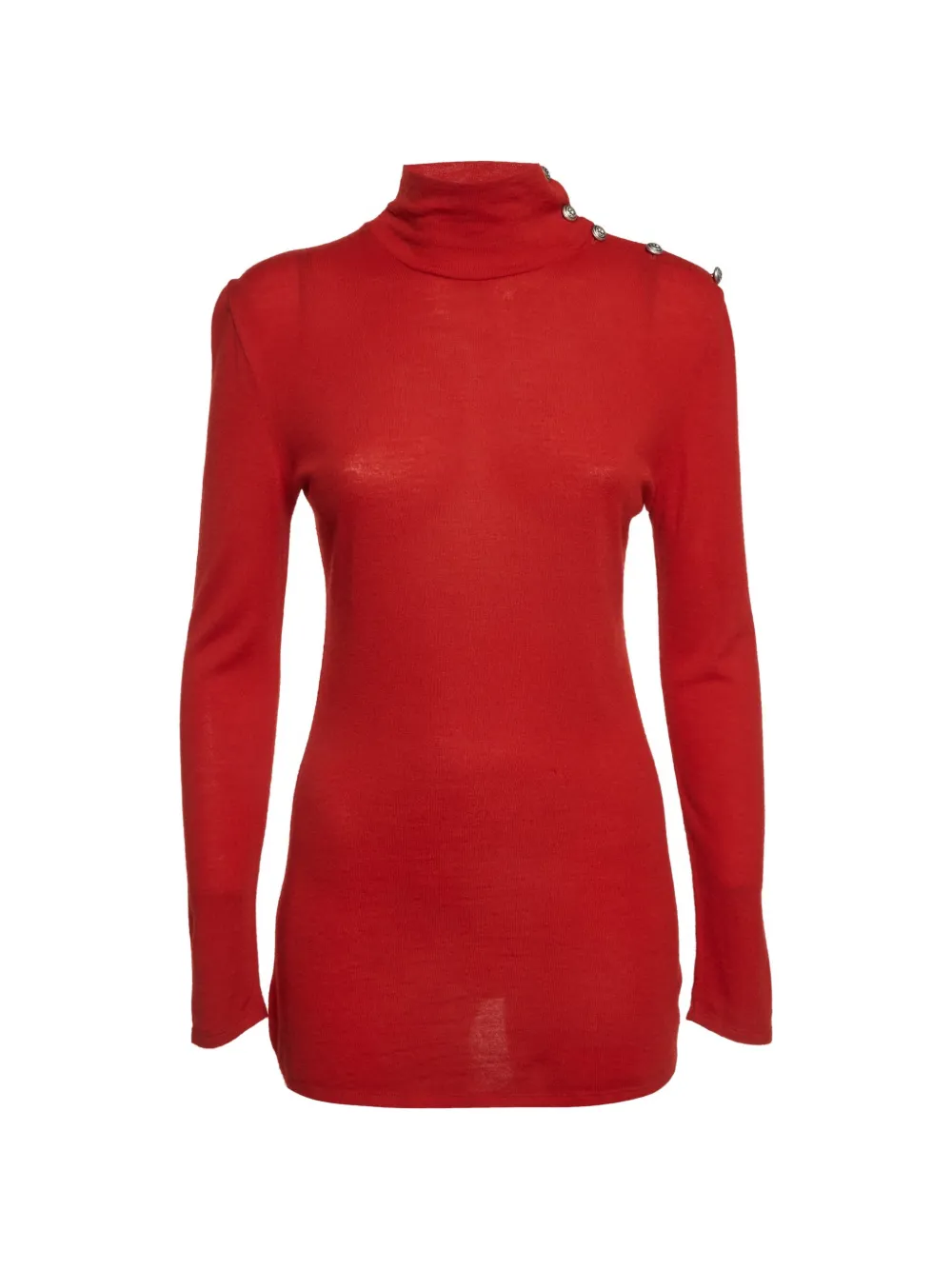 Balmain Pre-Owned button-detail roll-neck knit - Rot