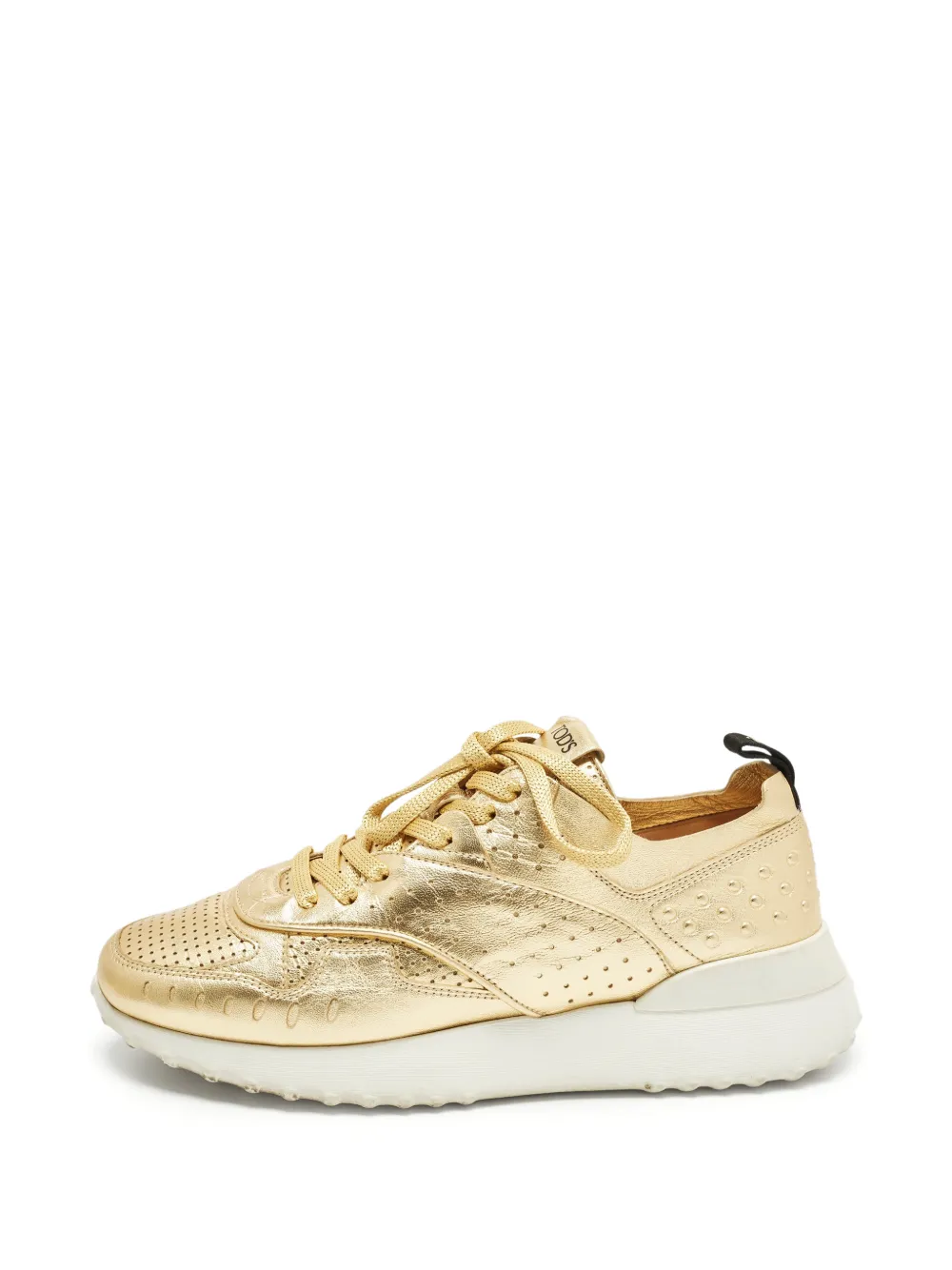 Tod's Vintage perforated metallic sneakers - Gold