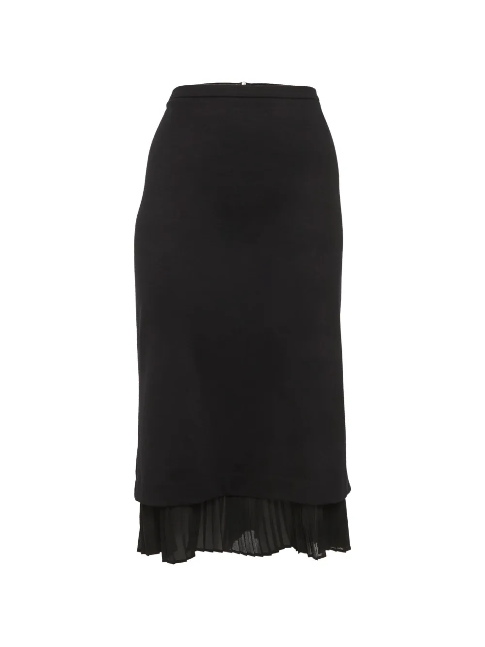 Max Mara plissé-trim pencil midi skirt - Black