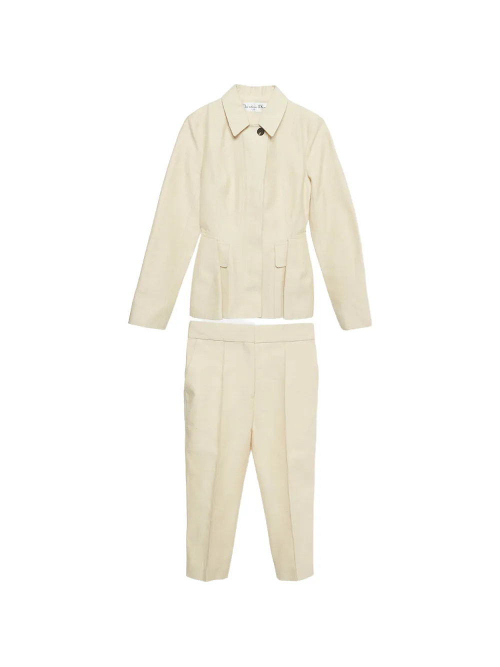 Christian Dior Pre-Owned textured silk jacket and trousers set - Toni neutri