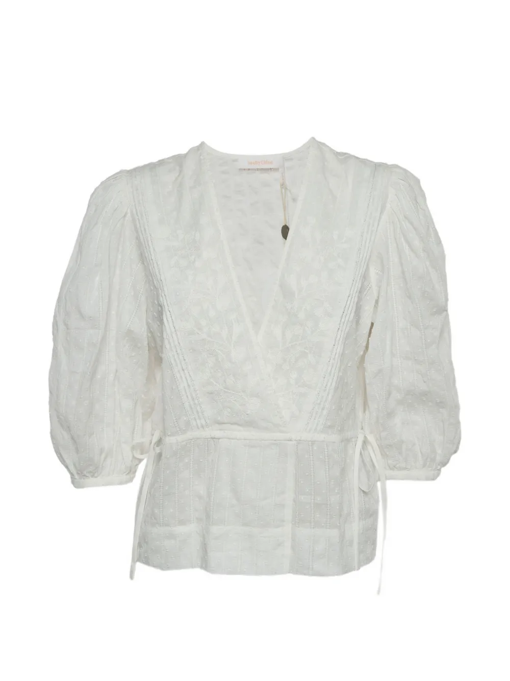 See By Chloé Vintage swiss dot-embroidered top - Bianco