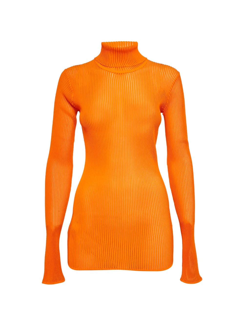 Victoria Beckham rib knit sheer sweater - Arancione