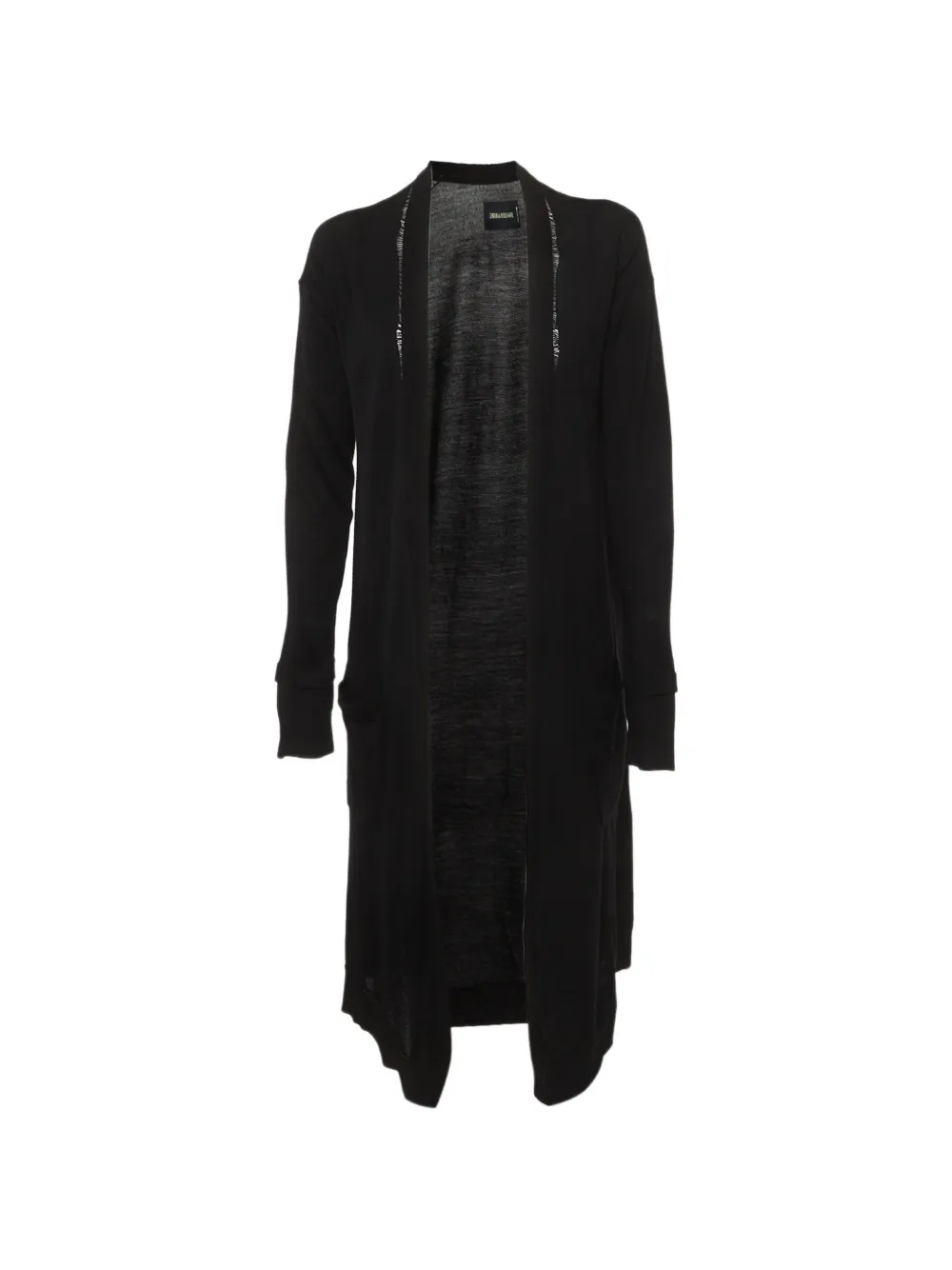 Pre-owned Zadig & Voltaire Open-front Knit Cardigan In Black
