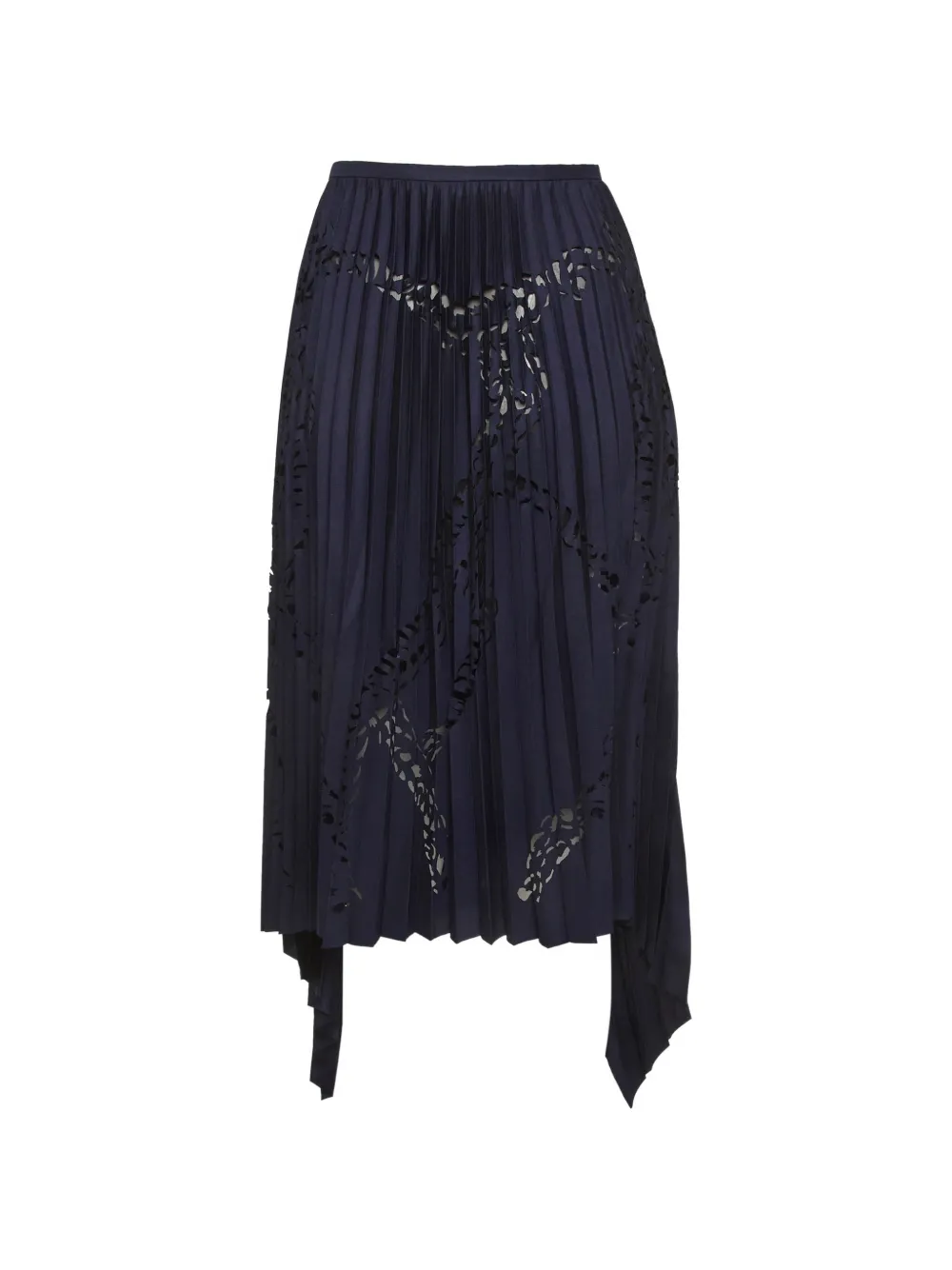 PUCCI Pre-Owned laser-cut plissé midi skirt - Blu