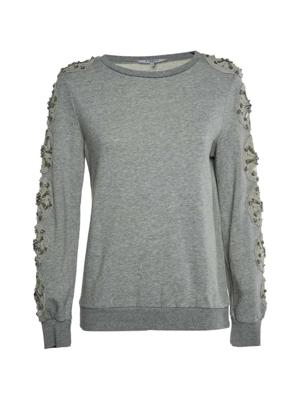 Givenchy Pre-Owned floral-appliqué embroidered sweatshirt - Grigio