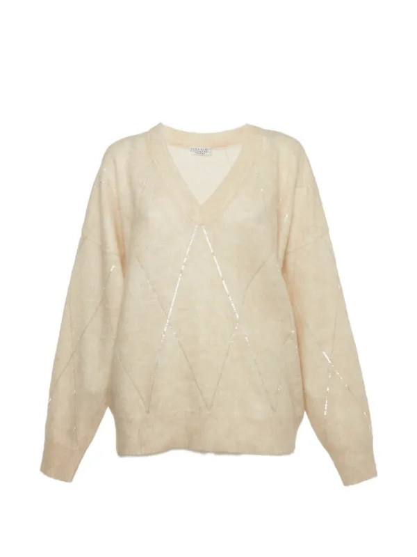Brunello Cucinelli スパンコール セーター | ニュートラル | FARFETCH JP