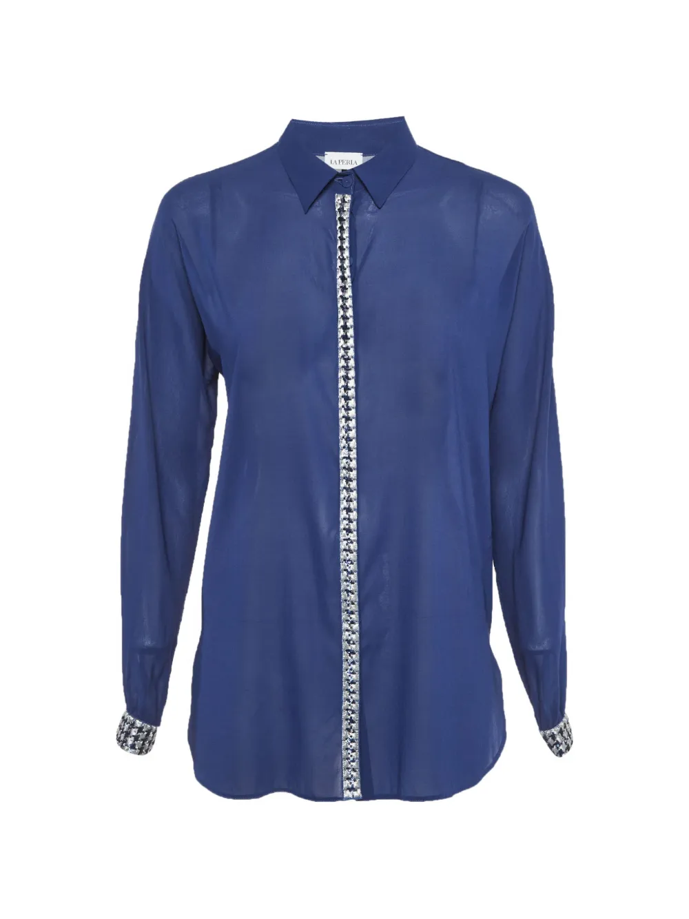 La Perla sequin-embellished semi-sheer shirt - Blue