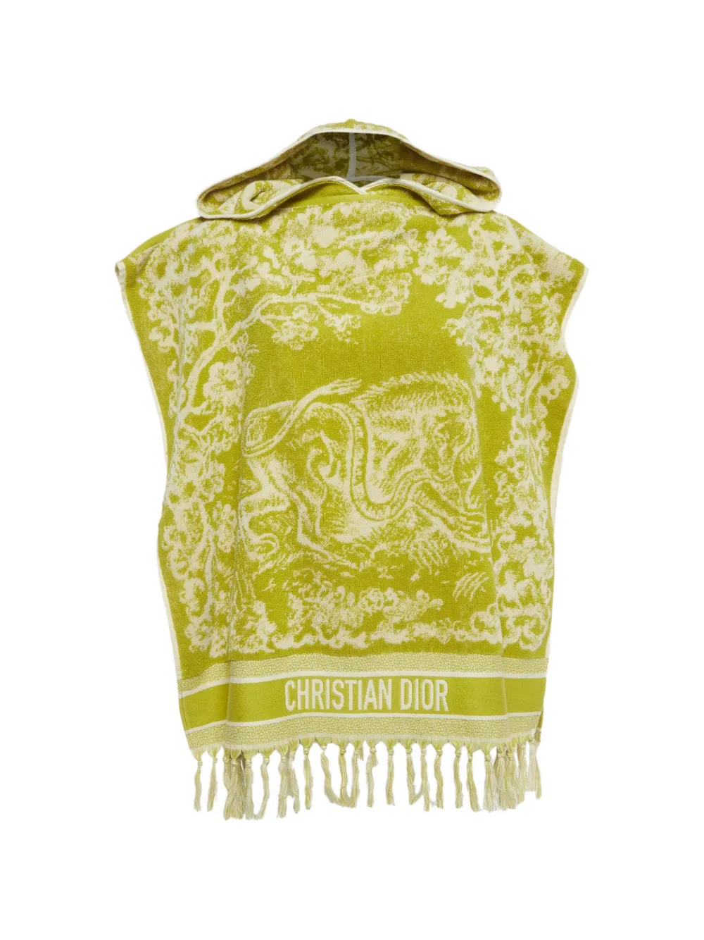 Christian Dior Pre-Owned Toile de Jouy terry poncho - Green