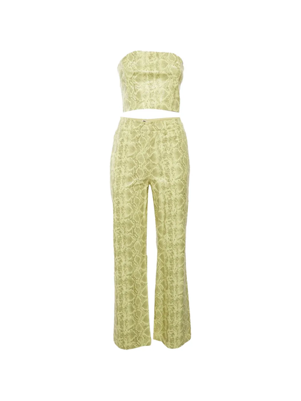 ROTATE BIRGER CHRISTENSEN Rotie snakeskin-print top & trousers set - Verde