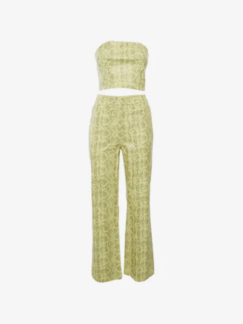 ROTATE BIRGER CHRISTENSEN Rotie snakeskin-print top & trousers set