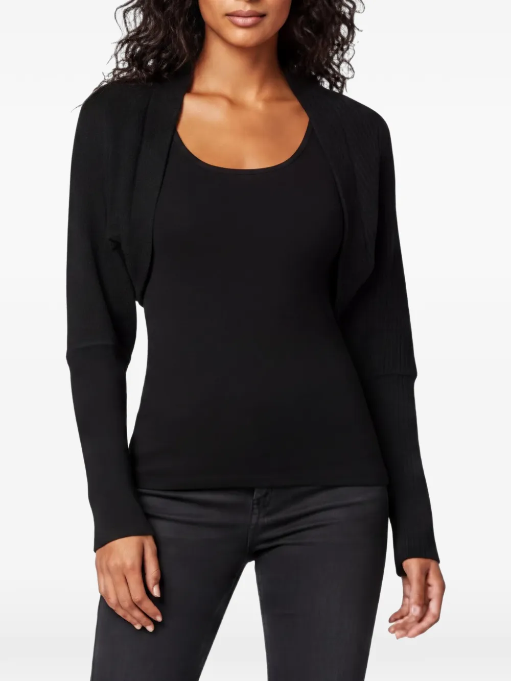 Escada Pre-Owned rib-knit cropped cardigan - Nero