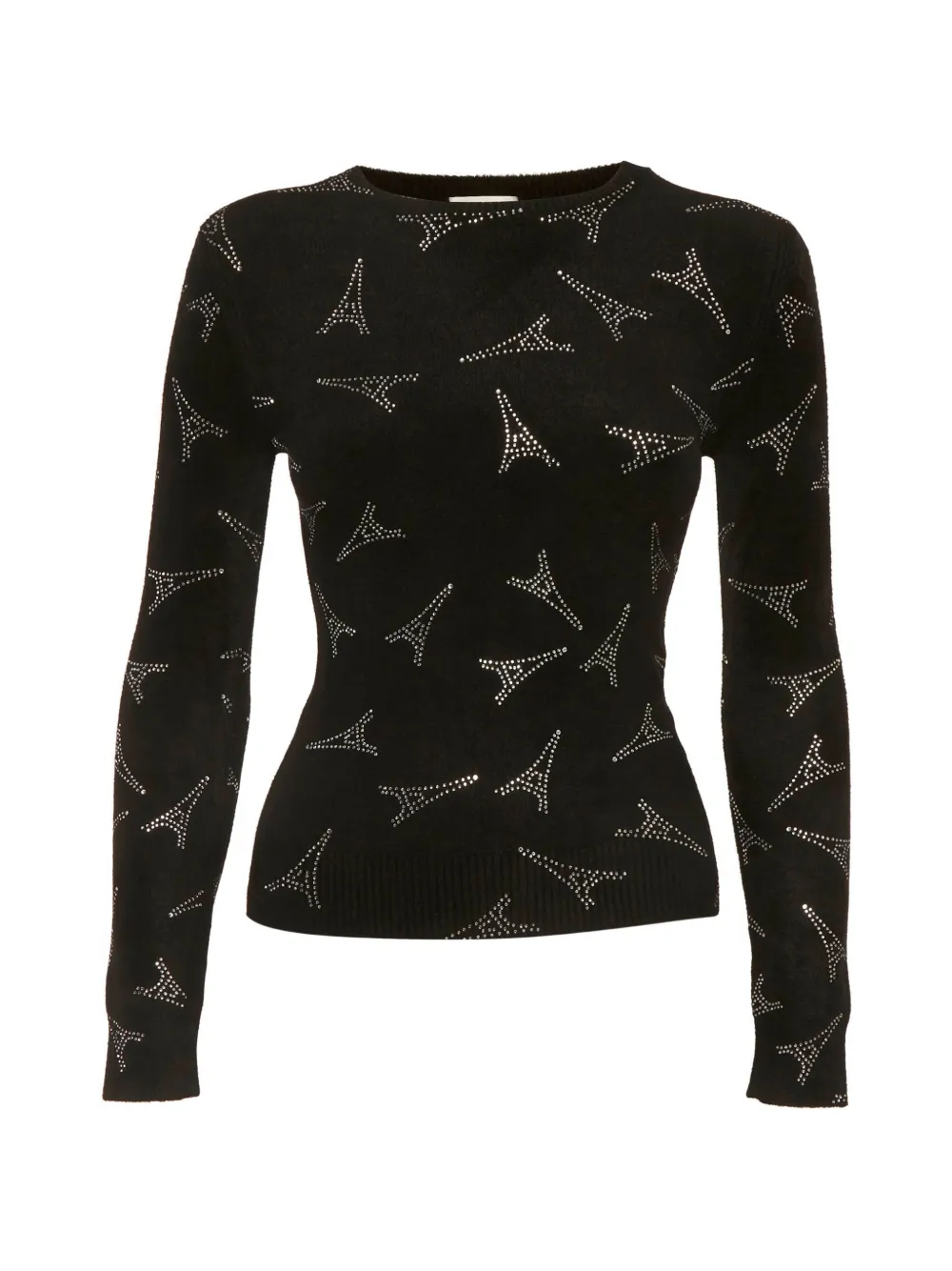 Balenciaga Pre-Owned rhinestone Eiffel Tower velvet sweater - Nero