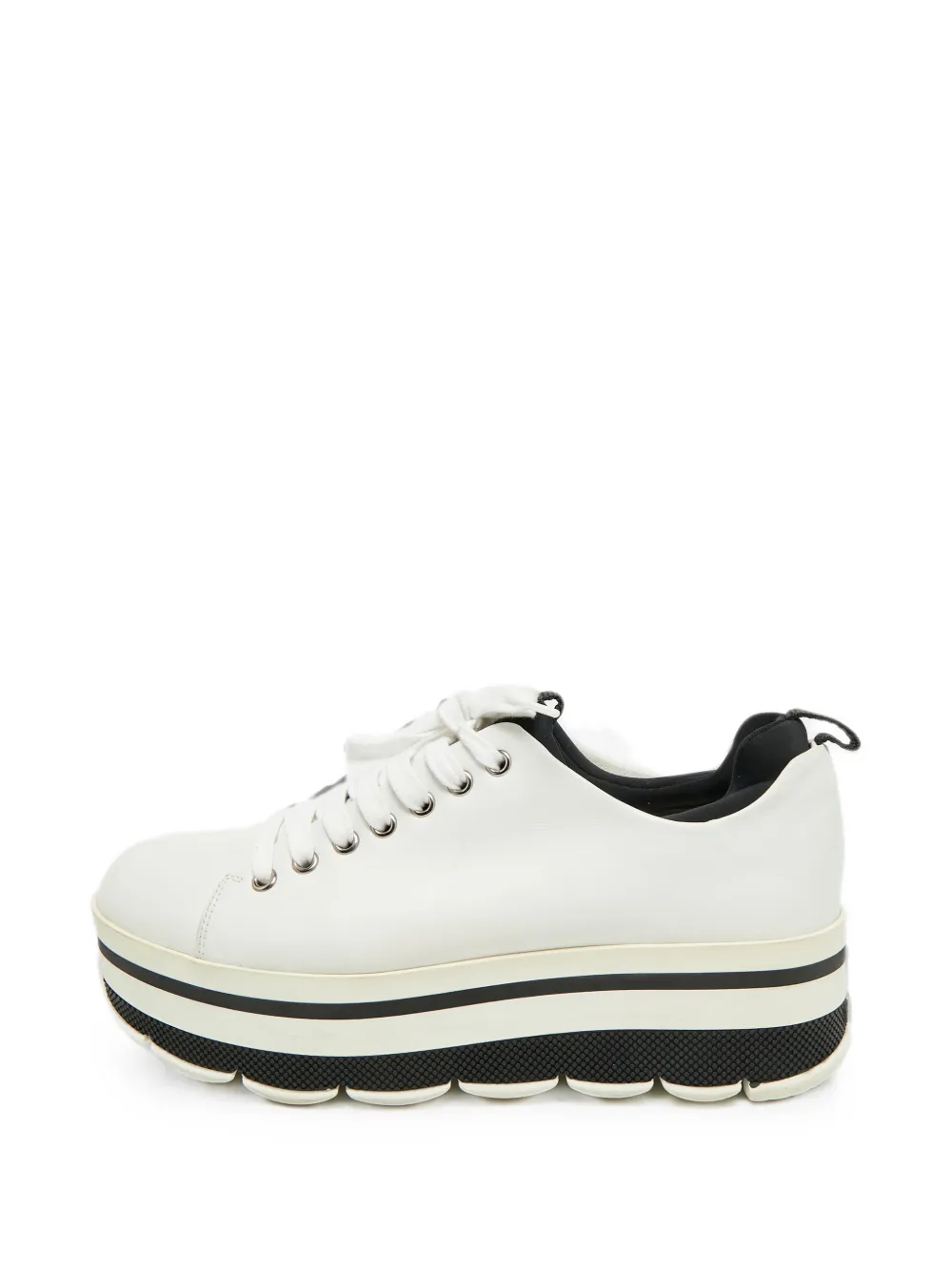 Pre-owned Prada Linea Rossa Platform Sneakers In White
