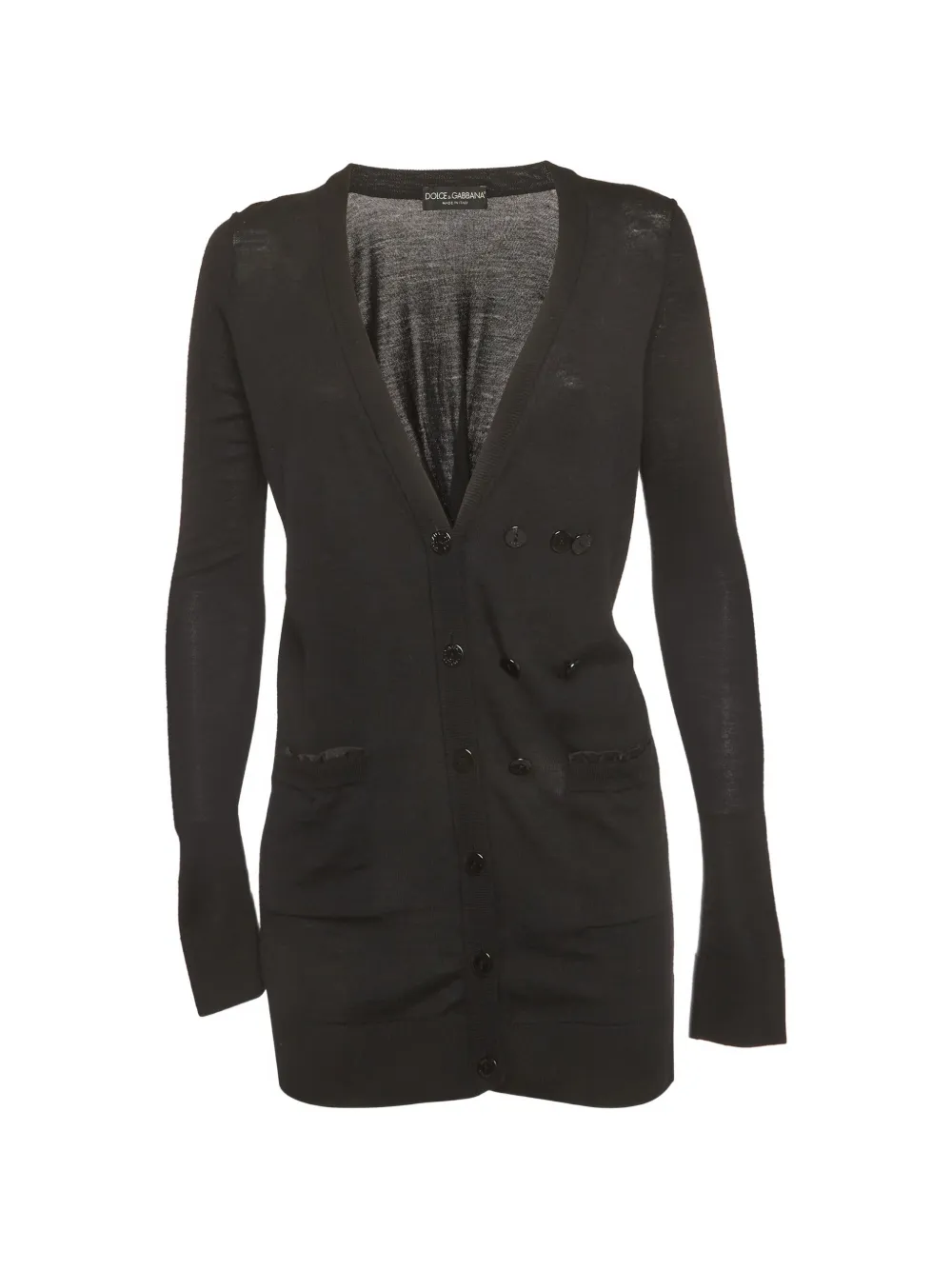 Pre-owned Dolce & Gabbana Fine-knit Cardigan In Black