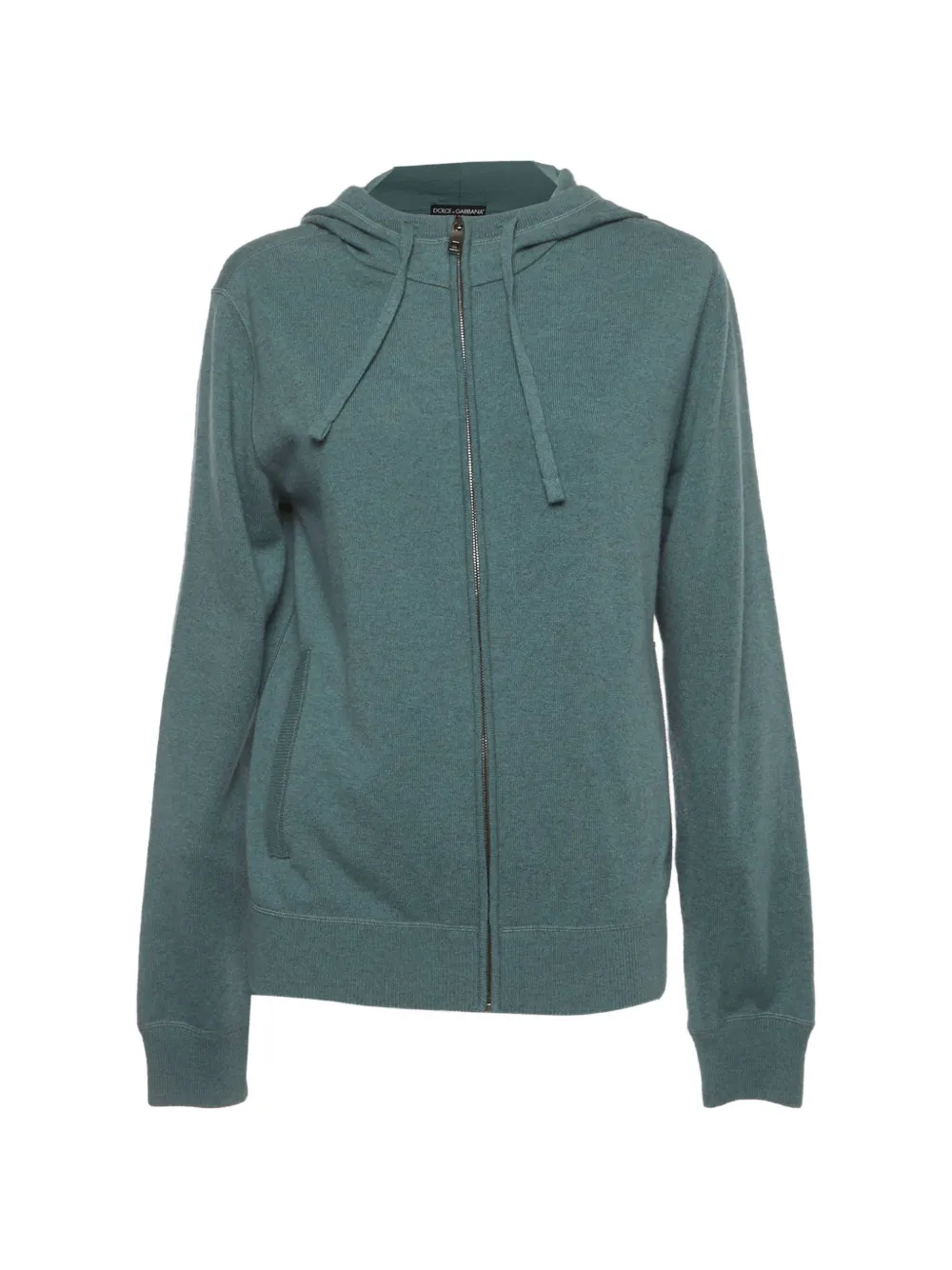 Pre-owned Dolce & Gabbana Zip-up Knit Hoodie In Green
