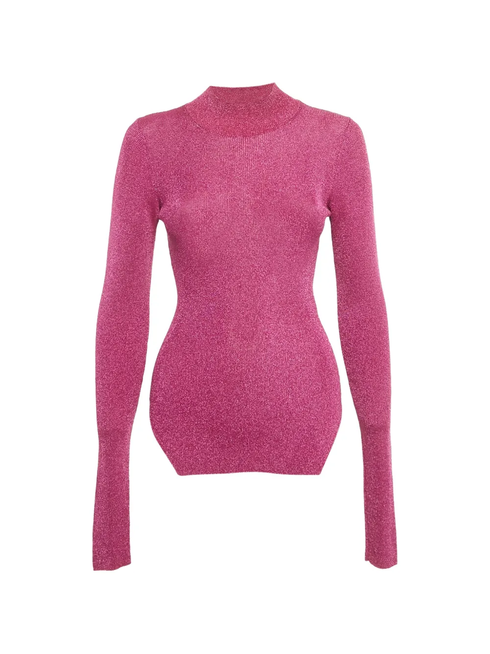 Thierry Mugler Pre-Owned pull côtelé à col montant - Rose Thierry Mugler Pre-Owned pull côtelé à col montant - Rose