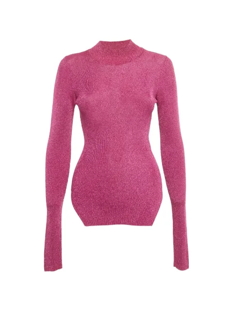 Thierry Mugler Pre-Owned rib-knit mock-neck sweater