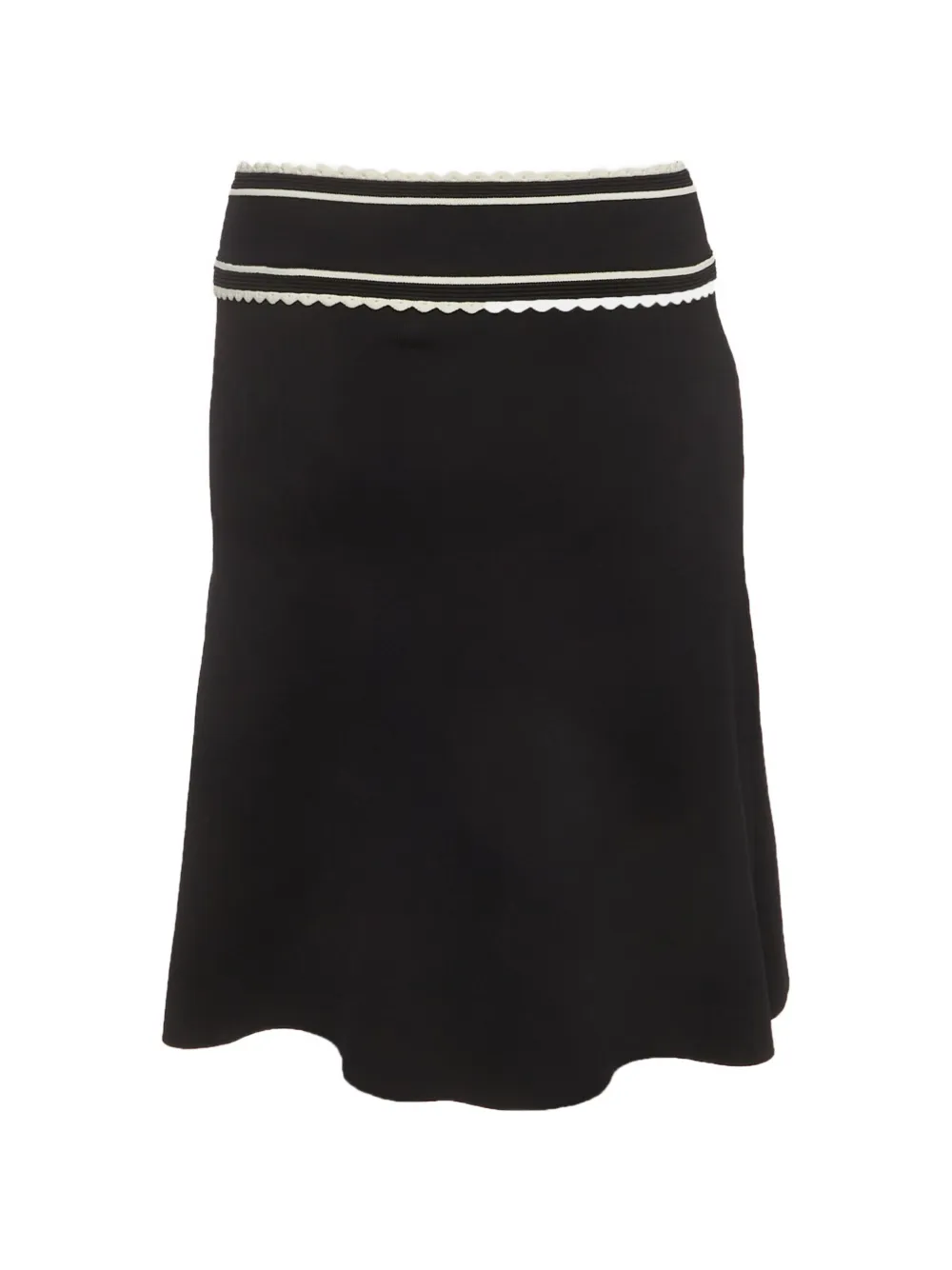 SANDRO scalloped-trim A-line midi skirt - Nero