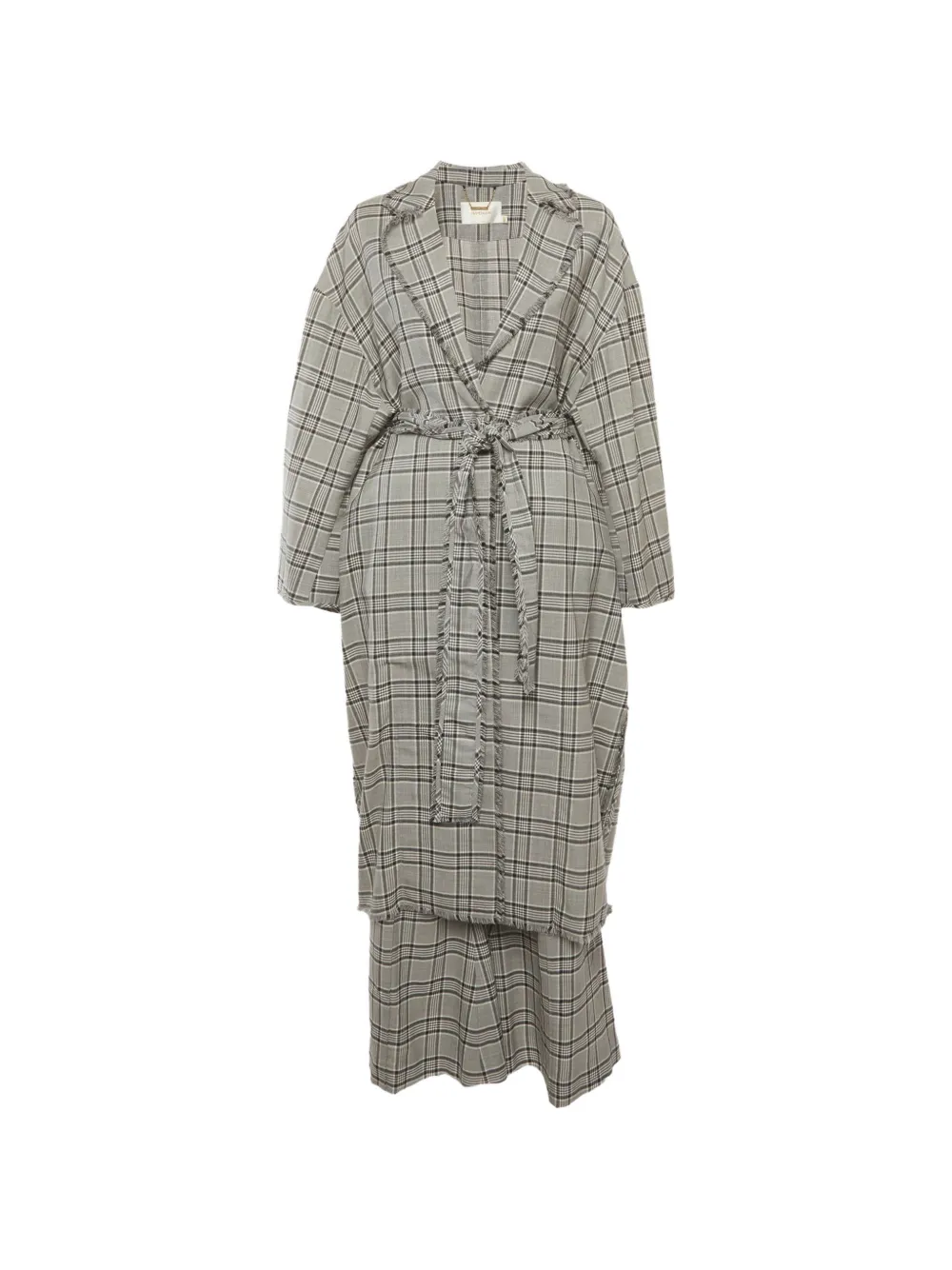 Pre-owned Zimmermann Rife Wrap Trench Coat And Trousers Set In Gray